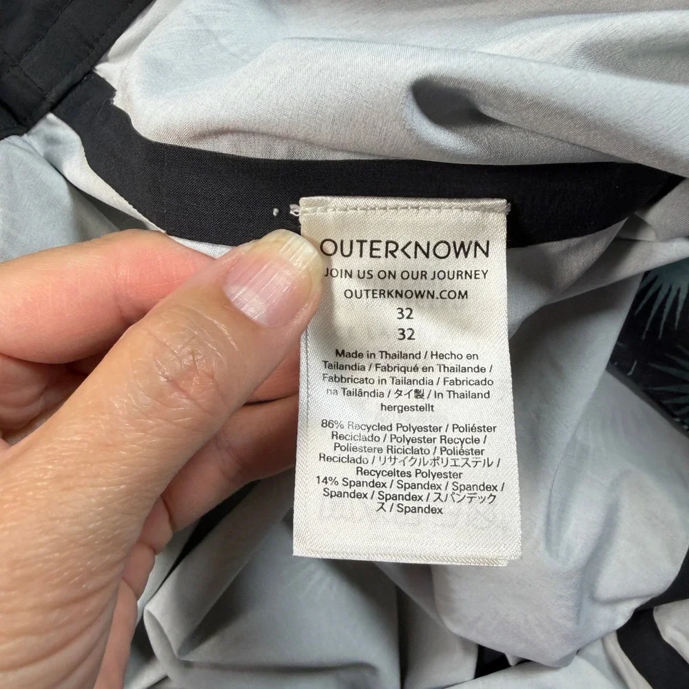 Outerknown Board Shorts Men 32 Green All Time Scallop Starburst Recycled Stretch